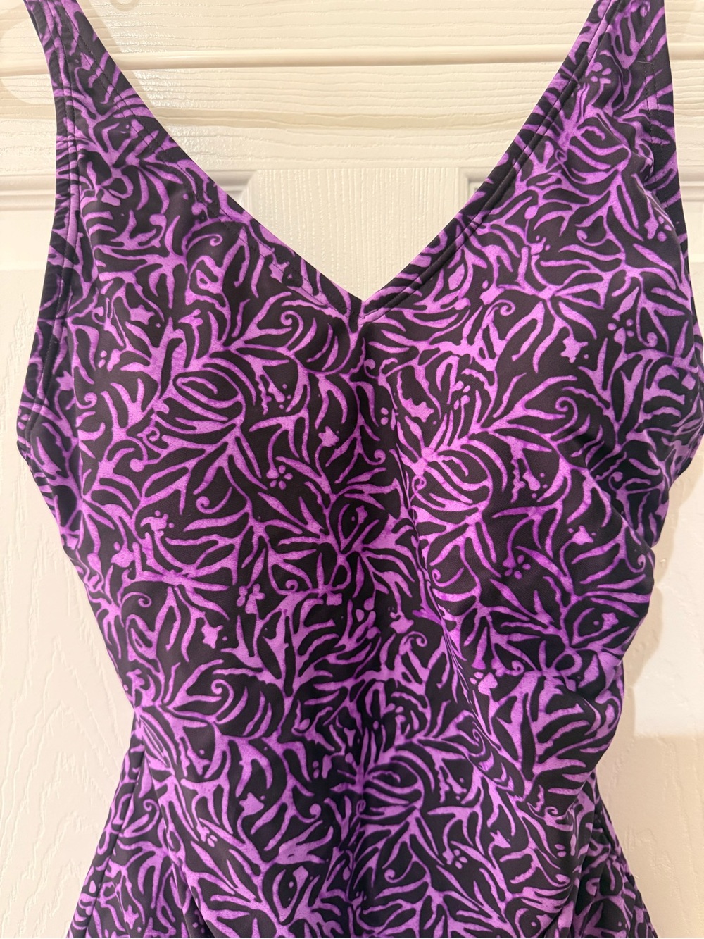 Speedo Purple Leaf-Print One-Piece Swimsuit - Picture 6 of 9